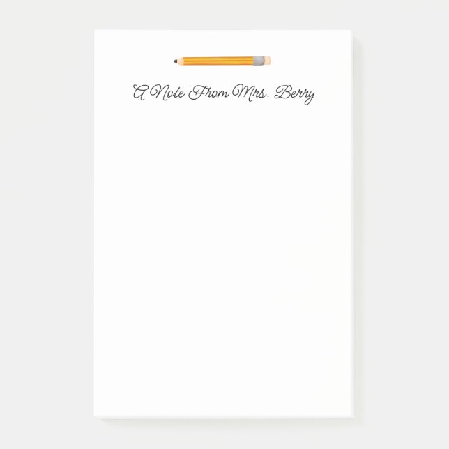 A Note From Teacher Pencil (Front)