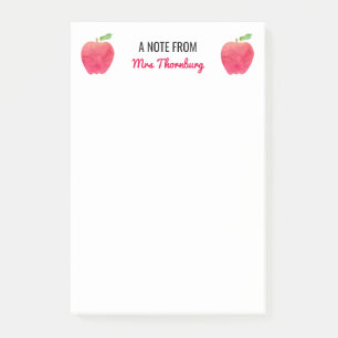 A Note From Teacher Personalized Red Apples