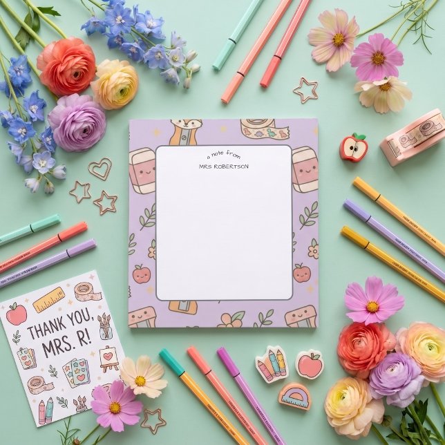 A note from Teacher School Pattern Notepad (Creator Uploaded)