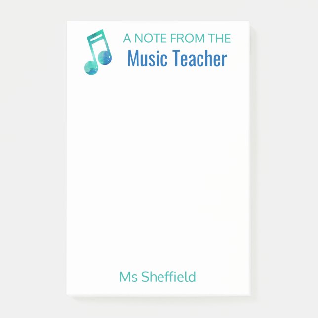 A Note From The Music Teacher Personalized Musical (Front)