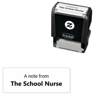 A note from the School Nurse and Nurse's Name Self-inking Stamp