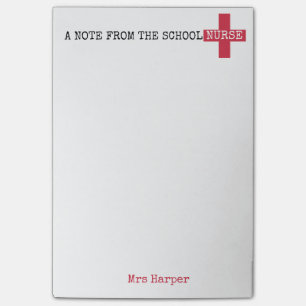 A Note From the School Nurse Red First Aid Cross