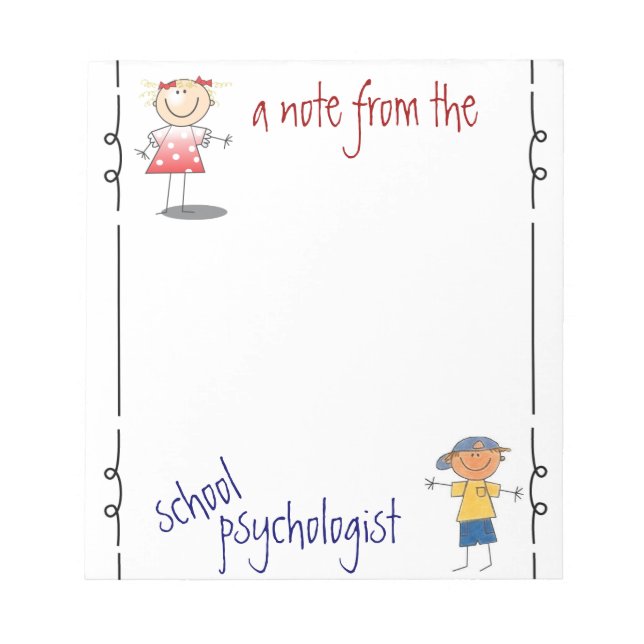 A Note from the School Psychologist (notepad) (Front)