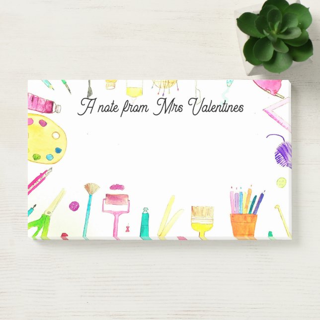 A note from the Teacher Pencils School Watercolor  (Office)