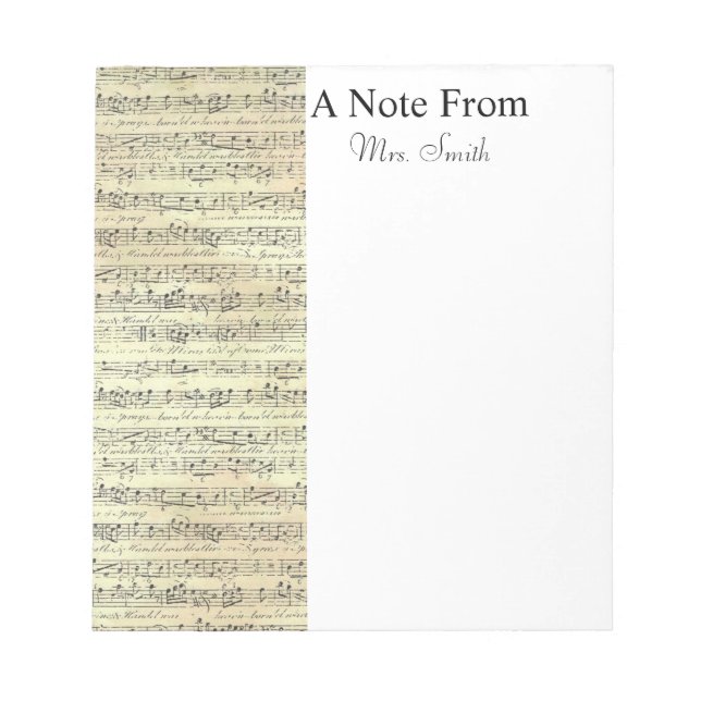 A Note From Vintage Sheet Music Note Musician (Front)