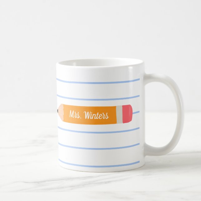 A note from yellow pencil... teaches gift coffee mug (Right)