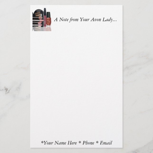 A Note from Your Avon Lady Stationary Stationery (Front)