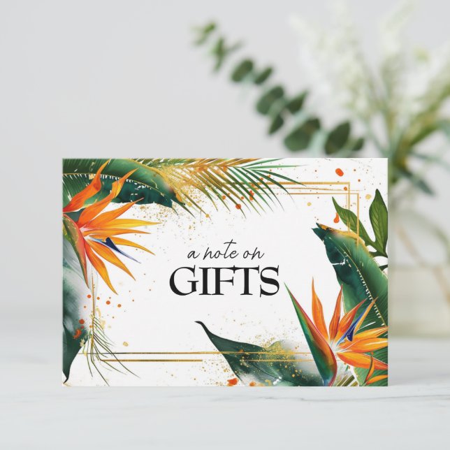 A note on Gifts Birds of Paradise Bliss  Enclosure Card (Standing Front)