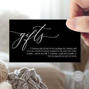 A note on gifts, honeymoon fund cash  enclosure card