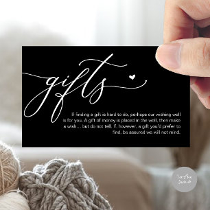 A note on gifts, Honeymoon Fund, Wish, Cash Enclosure Card