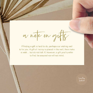 A note on gifts, Honeymoon Wish Fund Cash Enclosure Card