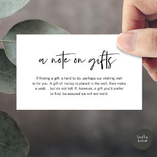 A note on gifts, Honeymoon Wish Fund Cash Enclosure Card