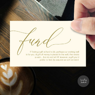 A note on gifts, honeymoon wish fund cash enclosure card