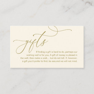 A Note On Gifts, Modern Romantic Elegant Wedding Enclosure Card