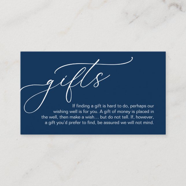 A Note On Gifts, Modern Romantic Elegant Wedding Enclosure Card (Front)