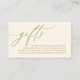 A Note On Gifts, Modern Romantic Elegant Wedding Enclosure Card