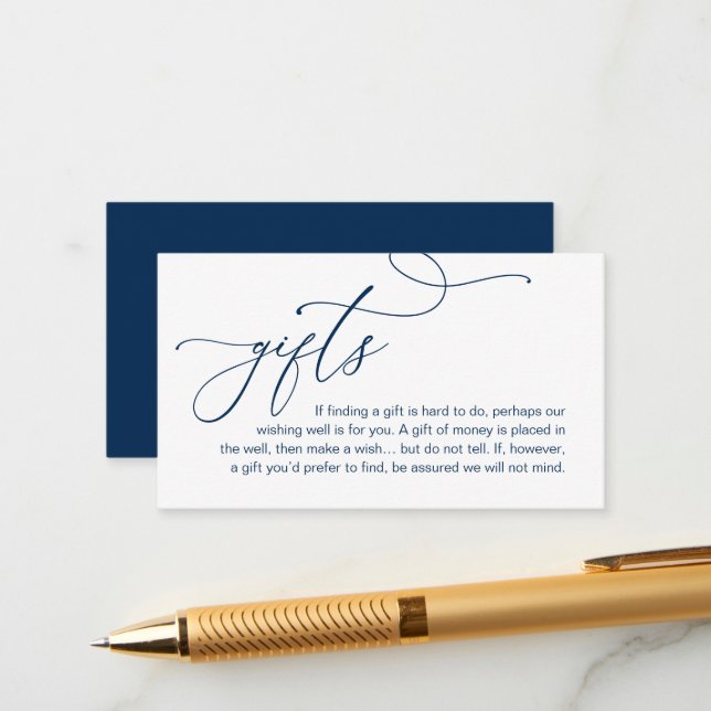 A Note On Gifts, Modern Romantic Elegant Wedding Enclosure Card (Front/Back In Situ)