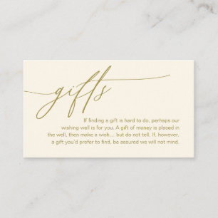 A Note On Gifts, Modern Romantic Elegant Wedding Enclosure Card