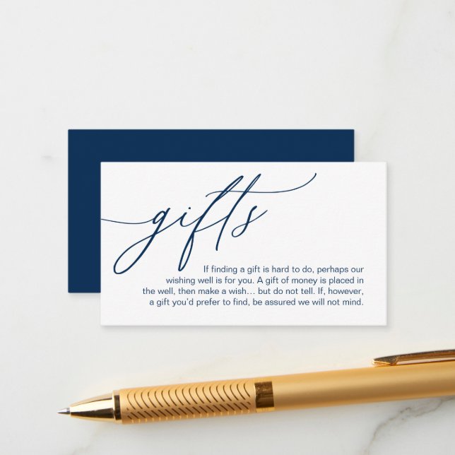 A Note On Gifts, Modern Romantic Elegant Wedding Enclosure Card (Front/Back In Situ)