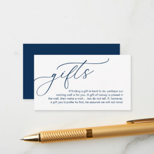 A Note On Gifts, Modern Romantic Elegant Wedding Enclosure Card