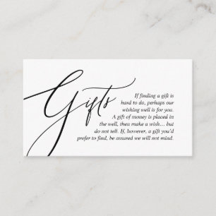A Note On Wedding Gifts, Modern Elegant Enclosure Card