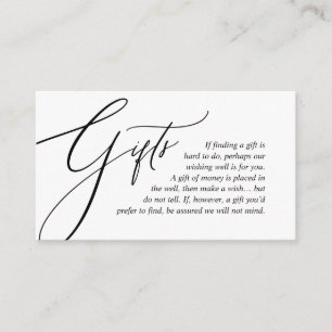 A Note On Wedding Gifts, Modern Elegant Enclosure Card