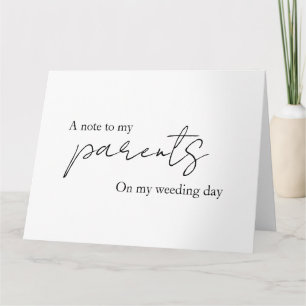 A Note To My Parents, In-Laws, Mom, Dad, Mother In Card