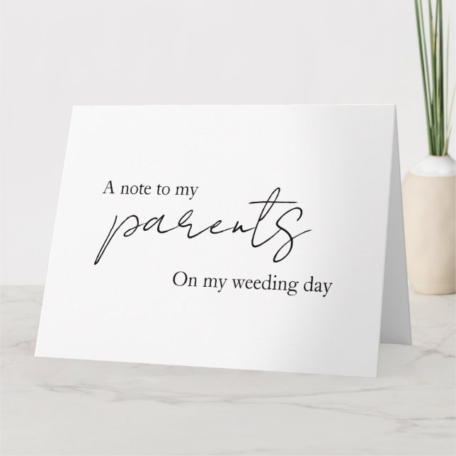 A Note To My Parents, In-Laws, Mom, Dad, Mother In Card (Front)