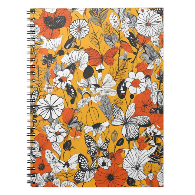 A Notebook With Botanical and Butterfly Art (Front)