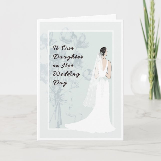 À notre fille sur sa carte de jour du mariage (Devant)
