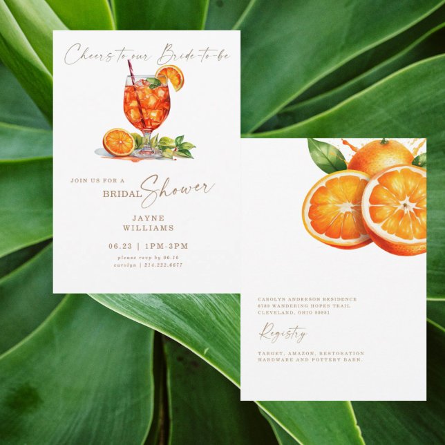 À notre future mariée Aperol Spritz Invitation de  (Créateur téléchargé)