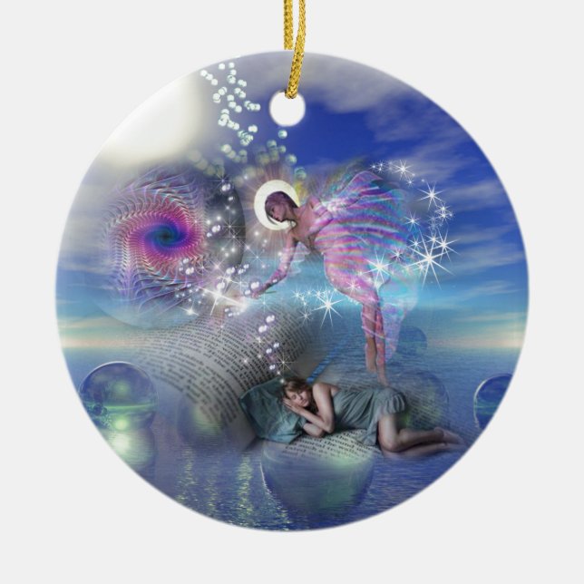 A novel can be a portal into parallel realities ceramic ornament (Front)