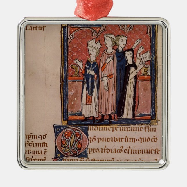 A nun taking her vows and mass metal ornament (Front)