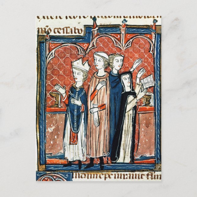 A nun taking her vows and mass postcard (Front)