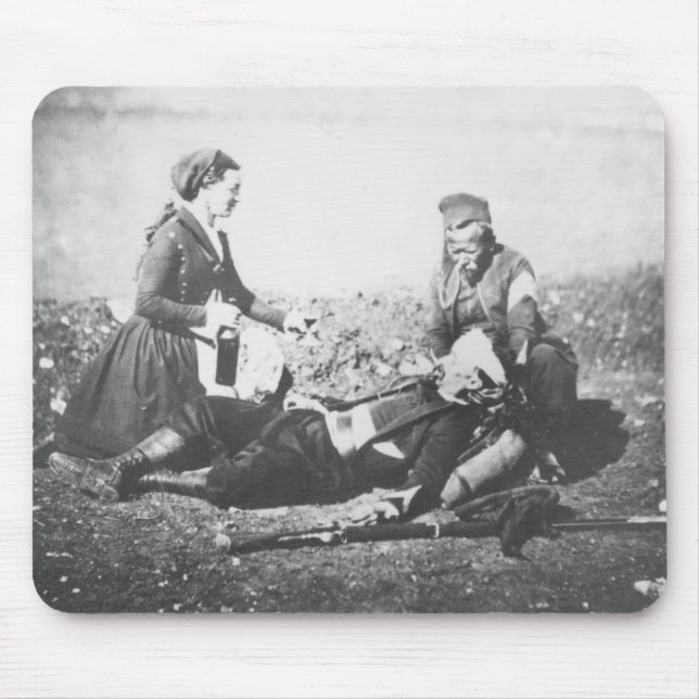 A Nurse Tending a Wounded Man Mouse Pad (Front)