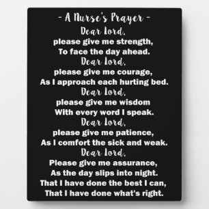 A Nurse's Prayer Photo Plaque with Easel