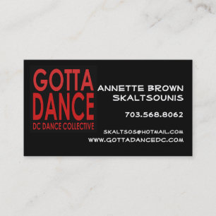 A obtenu de danser le carte de visite