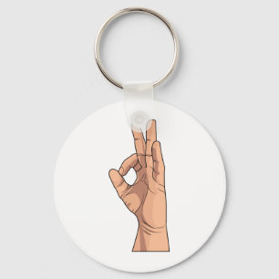 A OK ~ Hand Sign and Gestures a-ok Keychain