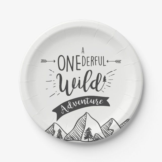A Onederful Wild Adventure Paper Plate Boy (Front)