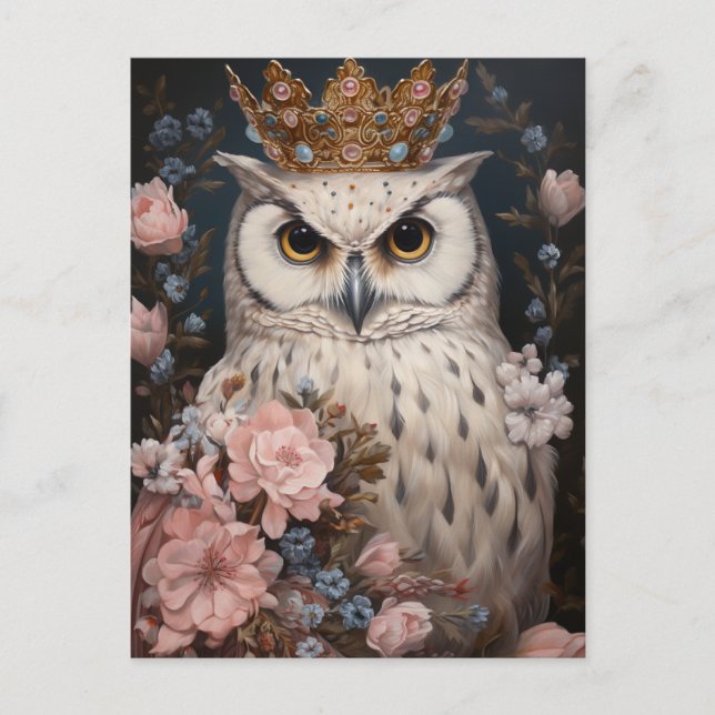 A Owl With a Crown Postcard (Front)