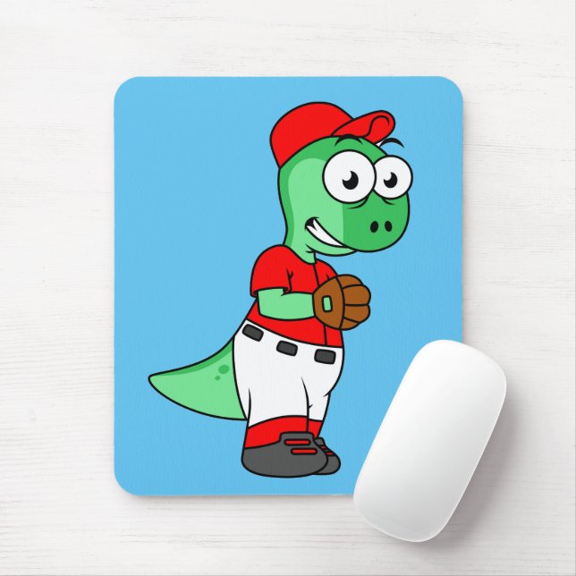 A Pachycephalosaurus Baseball Pitcher. Mouse Pad (With Mouse)