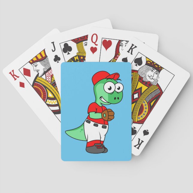 A Pachycephalosaurus Baseball Pitcher. Playing Cards (Back)