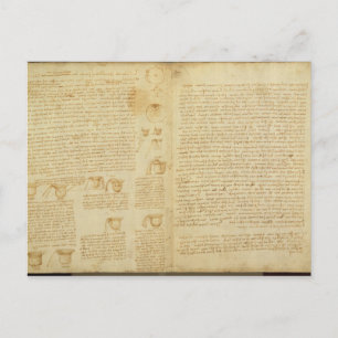 A page from the Codex Leicester, 1508-12 Postcard