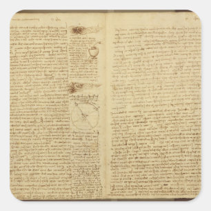 A page from the Codex Leicester, 1508-12 Square Sticker