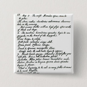 A page from the diary of Rev. James Woodforde 2 Inch Square Button