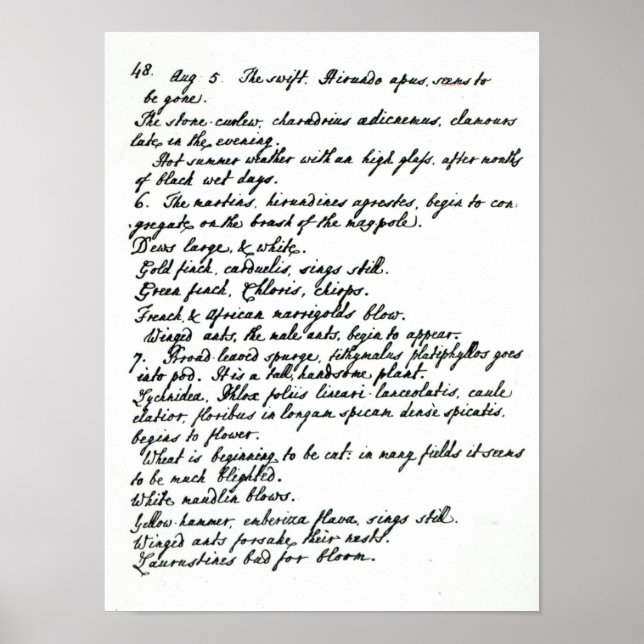 A page from the diary of Rev. James Woodforde Poster (Front)