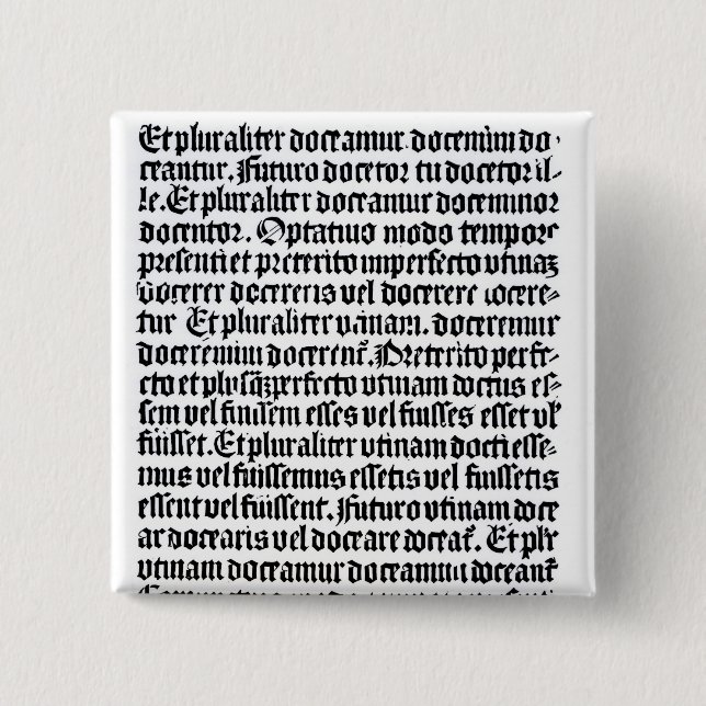 A page of the 'Grammaire Latine' 2 Inch Square Button (Front)