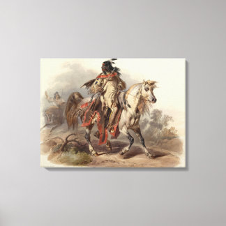 A Painting From Life Of A Blackfoot Warrior Canvas Print