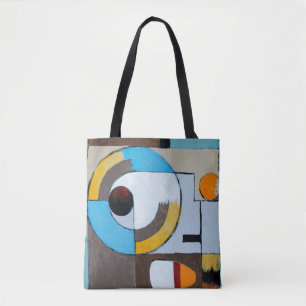 A painting; geometric abstraction with rough, brok tote bag