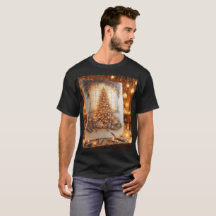 a painting of a christmas tree is on a table with  T-Shirt